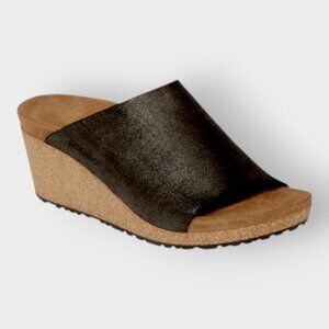 Papillio Birkenstock Namica Wedge Slide Sandals Women’s EU37 US 6 Black Metallic